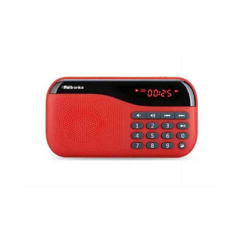 Portronics Plugs Red Portable Speaker with FM & Micro SD card Support, POR 143