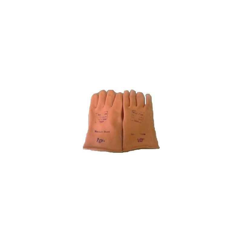 Tee Pe 14 Inch Orange Heavy Duty Rubber Hand Gloves (Pack of 10)