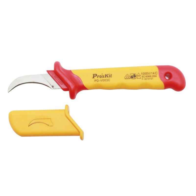 Proskit PD-V003C VDE 1000V Insulated Sickle Blade Cable Knife 50x180mm