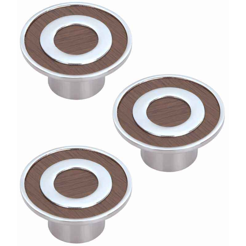 Abyss ABDY-1165 Chrome Finish Stainless Steel Round Cabinet Knobs (Pack of 3)
