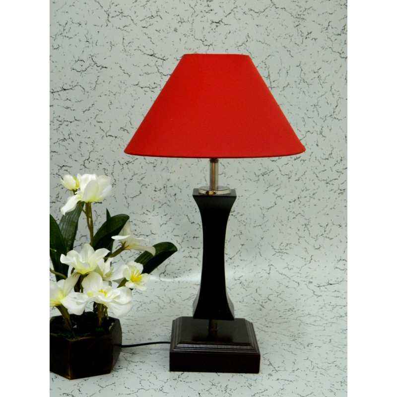 Tucasa Flamingo Wooden Table Lamp with Red Shade, LG-1110