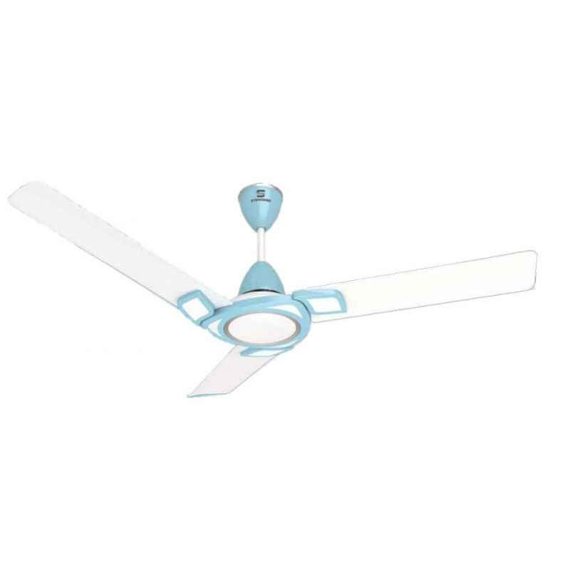 Standard Tryo Pearl White Baby Blue Ceiling Fan, Sweep: 1200 mm
