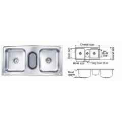 Nirali Galaxy Glossy Finish Kitchen Sink, Size: 1040x510 mm