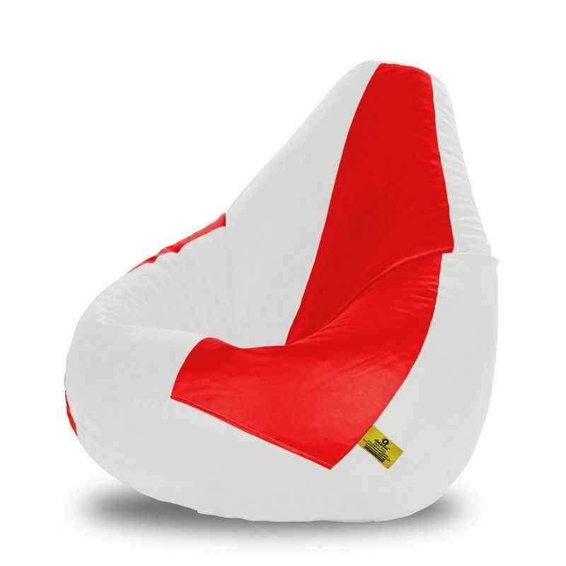Dolphin DOLBXXL-17 Red & White Bean Bag Cover without Beans, Size: XXL