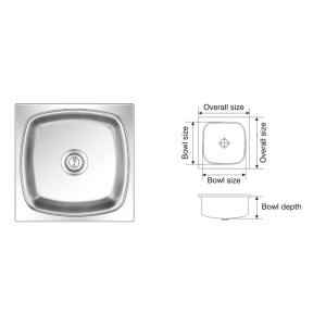 Nirali Square Deluxe Satin Finish Kitchen Sink, Size: 432x432 mm