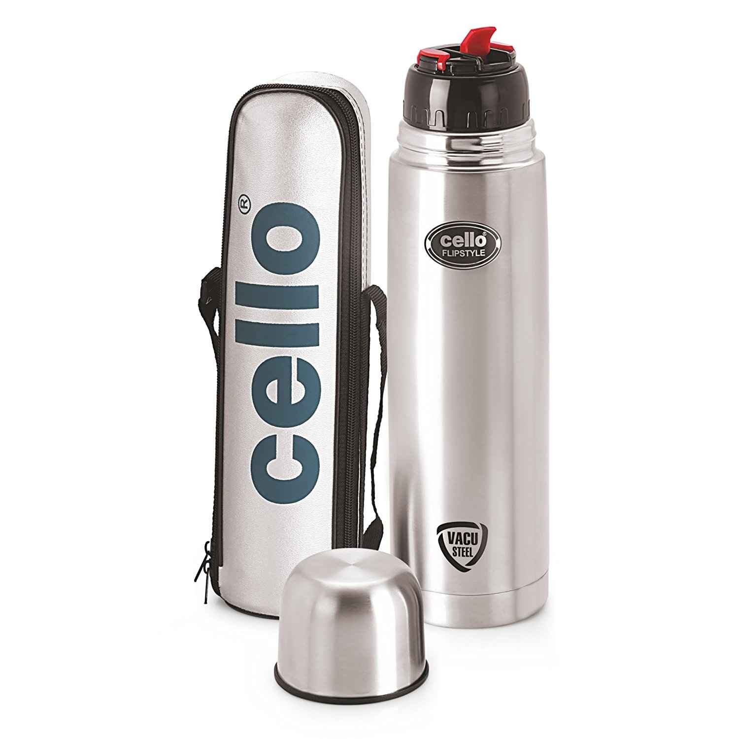 Buy Cello Flip Style 1000ml Steel Stainless Steel Water Bottle Online At Best Price On Moglix