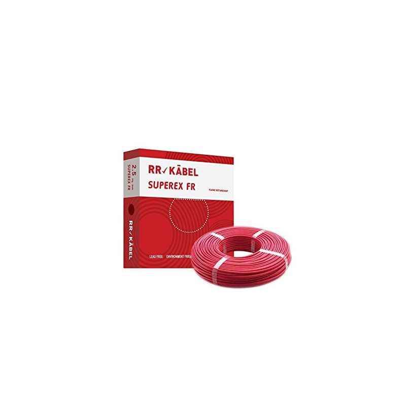 RR Kabel Superex-FR 2.5 Sq mm Red PVC Insulated Cable, Length: 90 m