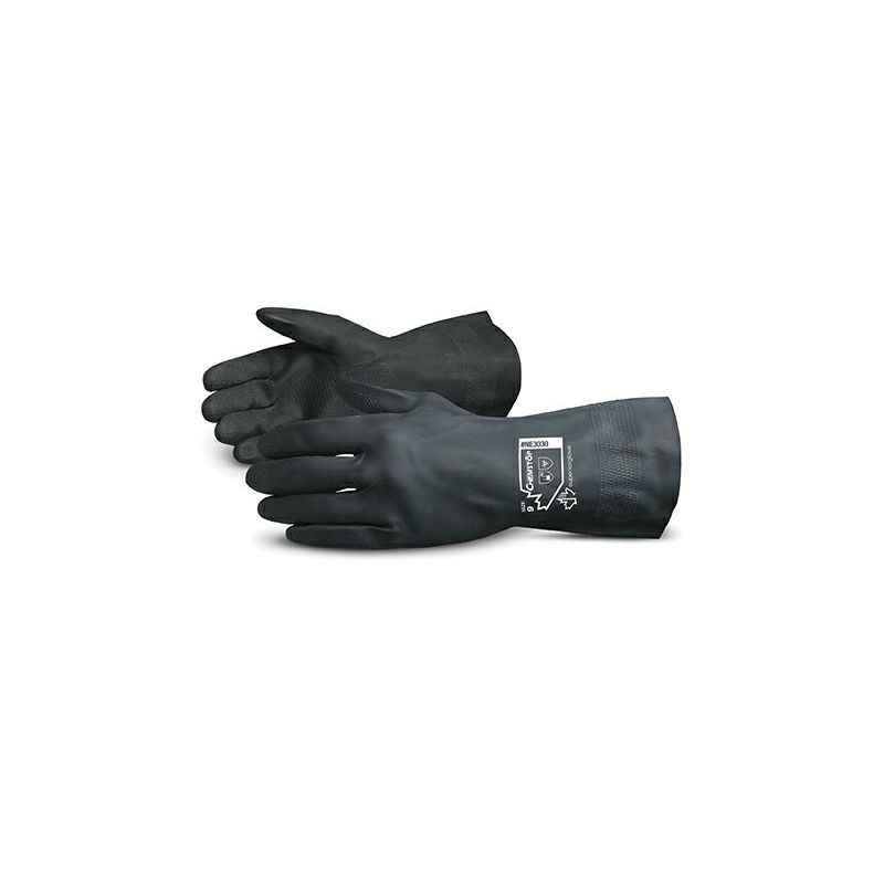 Sunlong Neoprene Chemical Resistant Black Safety Gloves, Size: M
