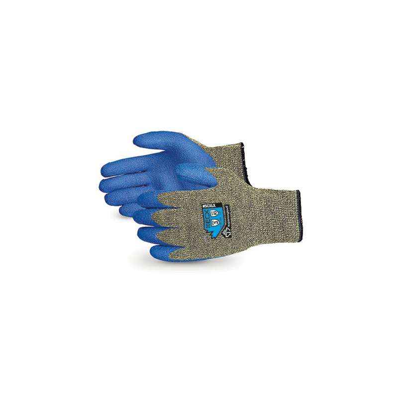 Sunlong Latex Coated Cut Resistant Blue Grey Safety Gloves, Size: L