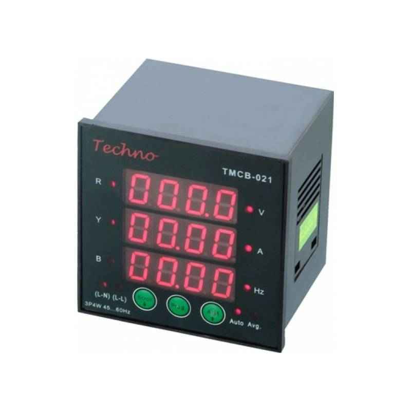 Techno Three Phase Programmable Digital VIF Meter, TMCB 021