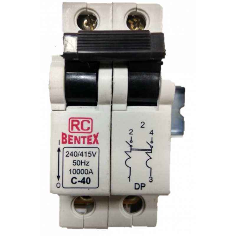 RC Bentex 16A Series B Curve Double Pole MCB, Capacity: 240/415 V AC