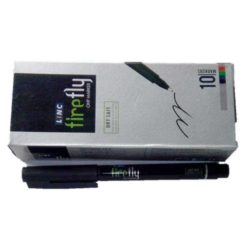 Linc Black OHP CD Marker (Pack of 10)