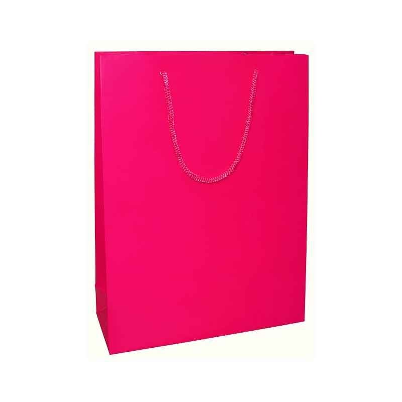 Aspen Matte Laminated Magenta Pink Paper Bag, AC-027-004 (Pack of 96)