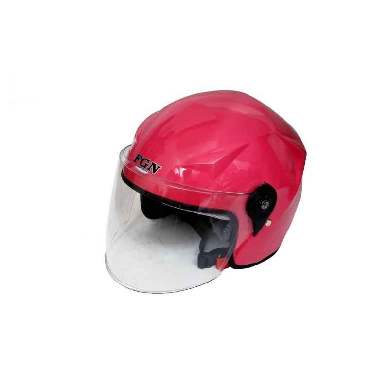 Mototrance FGN-203 Pink Open Face Helmet with Clear Visor