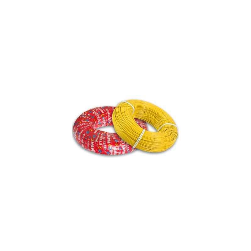 Havells 2.5 Sqmm Single Core Life Line Plus Yellow Flexible Cable, WHFFDNYL12X5, Length: 180 m