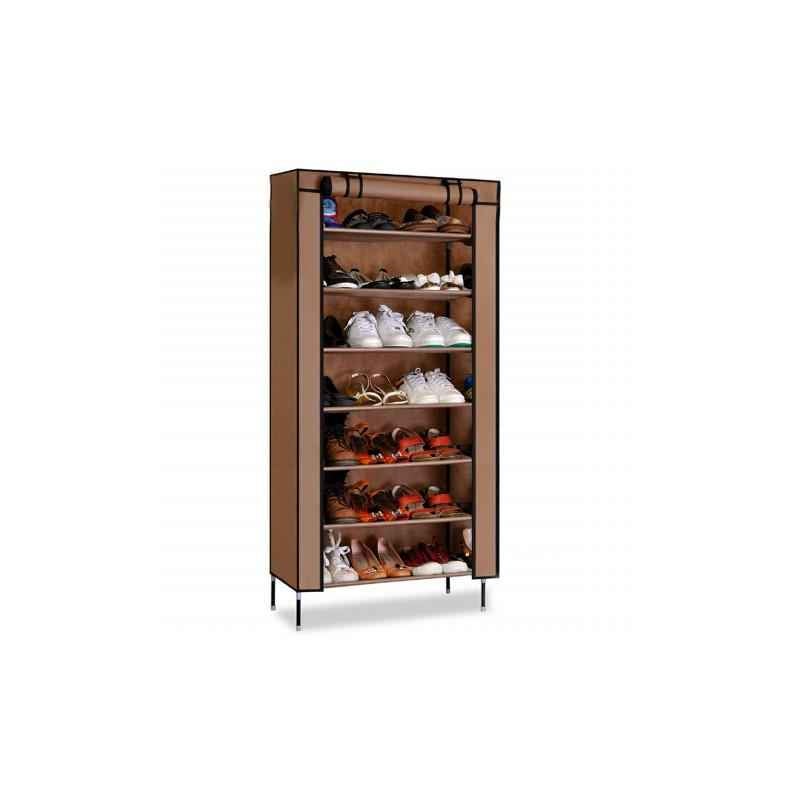 Kawachi K437 Brown Multipurpose Shelf with 7 Layer Shoe Stand Rack