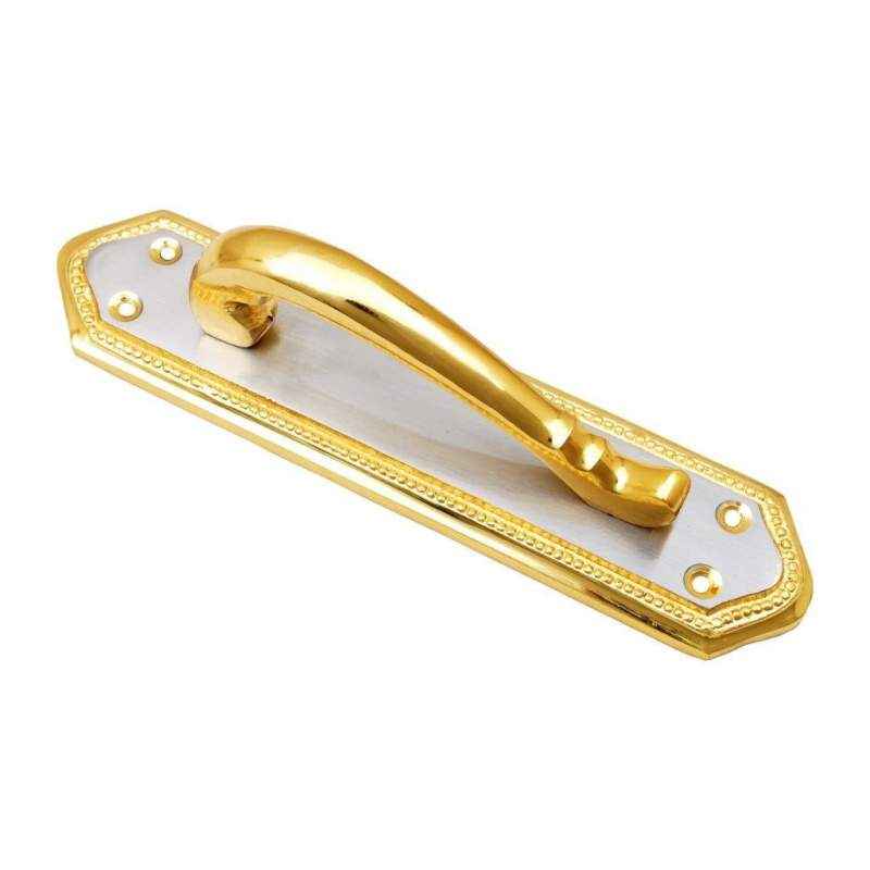 Smart Shophar 7 Inch Brass Gold Silver Tulip Plate Handle 50868-BPHT-GS07