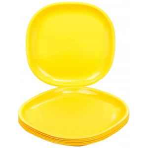 Signoraware Lemon Yellow Square Full Plate, 214 (Pack of 6)