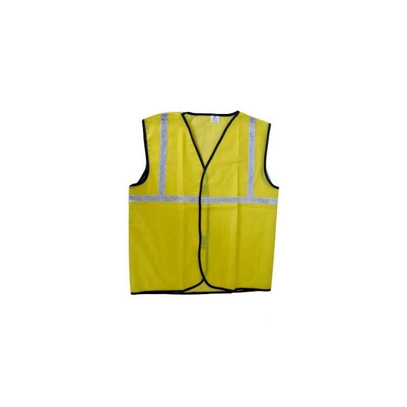 KT Yellow Safety Reflective Jacket with 1 Inch Tape (Pack of 10)