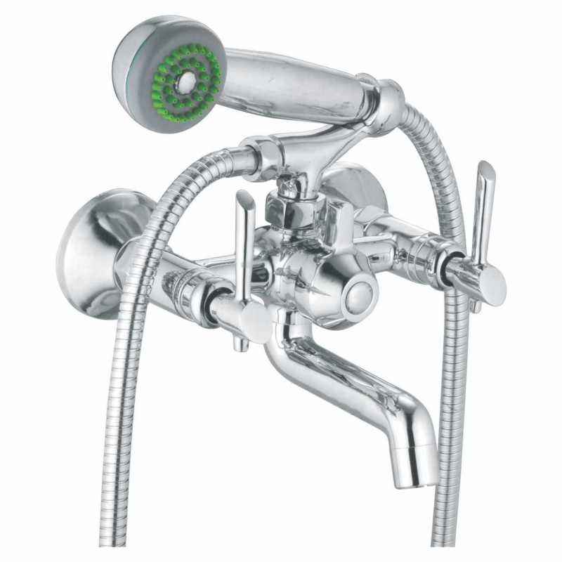 Apree JOY Silver Brass Telephonic Wall Mixer With Crutch and Without Telephonic Shower and Pipe