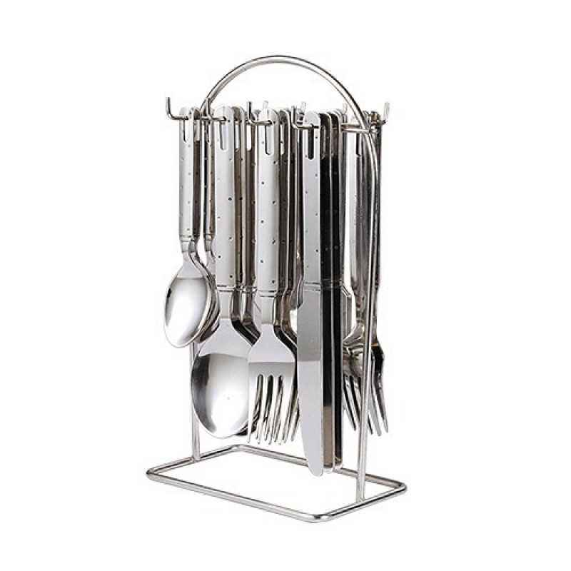 Elegante 24 Pieces Ikon Dotted Stainless Steel Cutlery Set, SL-113B