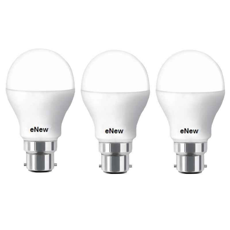 Enew 7W-H-P3 LED B-22 Premium Cool Day Light Bulbs (Pack of 3)