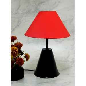 Tucasa Black Metal Table Lamp with Red Shade, LG-757