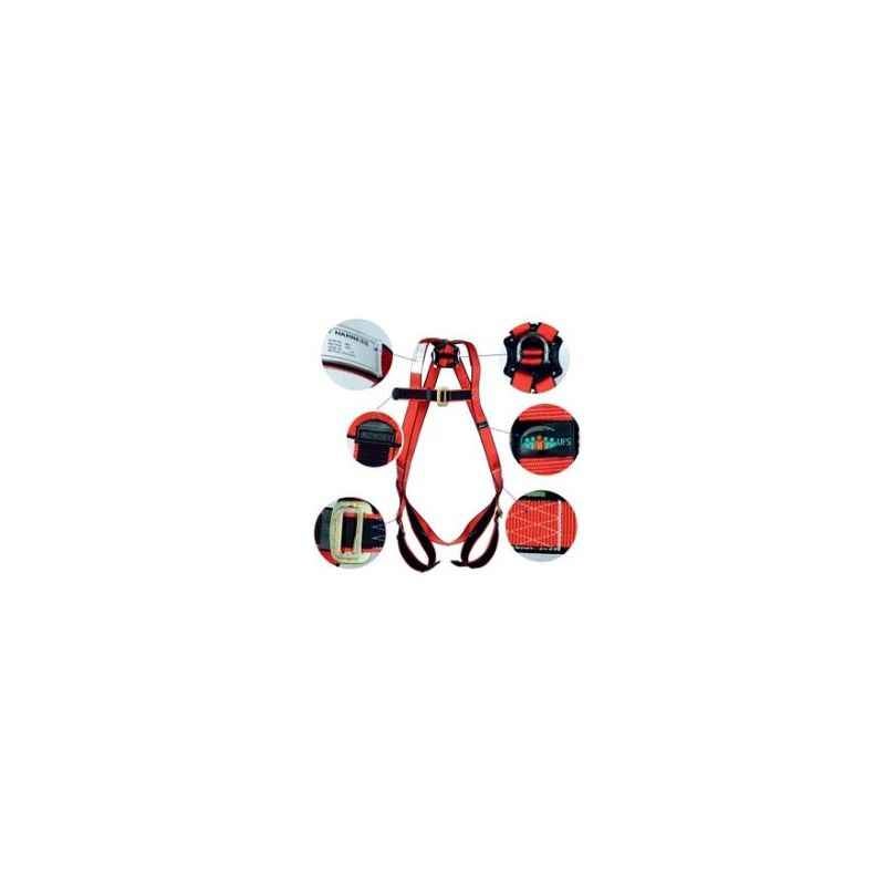 UFS Red & Black Full Body Safety Harness with Polypropylene Lanyard, USP 15-Single USP 208