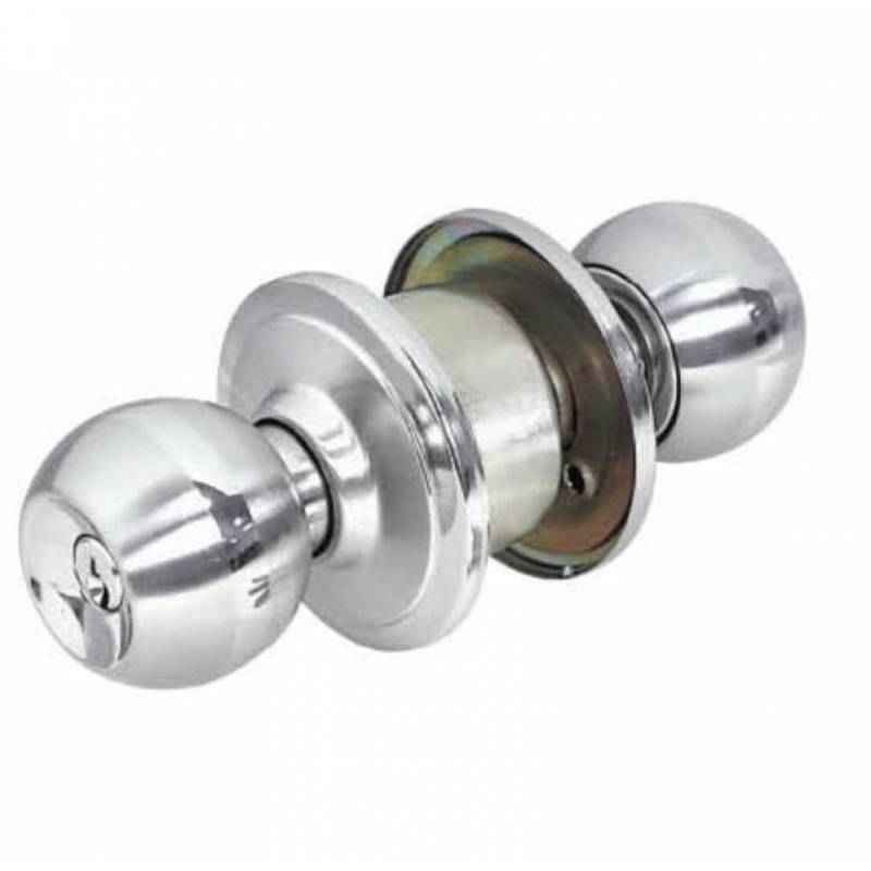 Smart Shophar Silver Cylindrical Latch Lock with 3 Pieces Keys, 54783-SSLL-SHUK