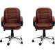 Mezonite Brown Medium Back Leatherette Office Chair (Pack of 2)