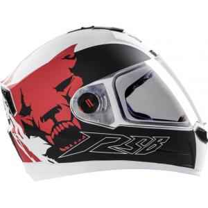 Steelbird SBA-1 Beast Glossy White & Red Helmet, Size (Medium, 580mm)