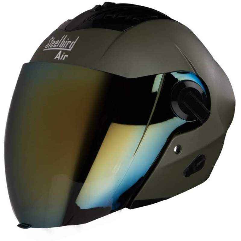Steelbird SBA-3 Matt Battle Green Helmet, Size (Medium, 580mm)