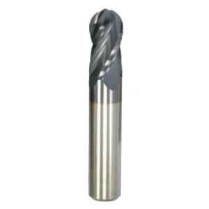 Miranda 20mm 4 Flute Ball Nose Tialn Coated Solid Carbide End Mill, overall length: 102 mm