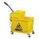 Amsse SB1004 Single Bucket with Partition 10+10 ltrs Wringer Trolley With Down Press Wringer