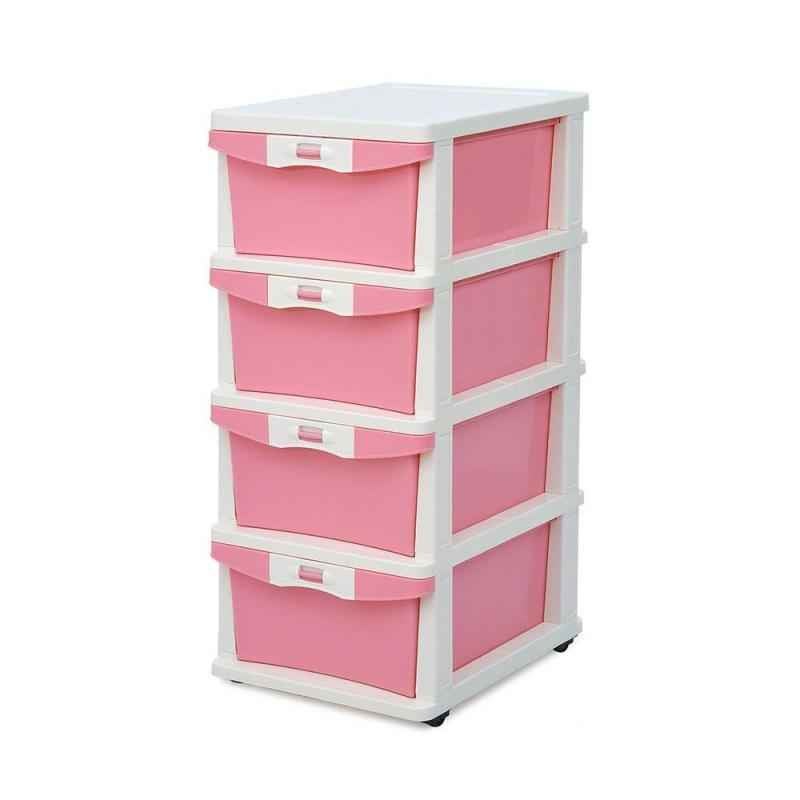Nilkamal Chester 24 Pink Plastic Storage Drawer, Dimension: 355x450x810 mm
