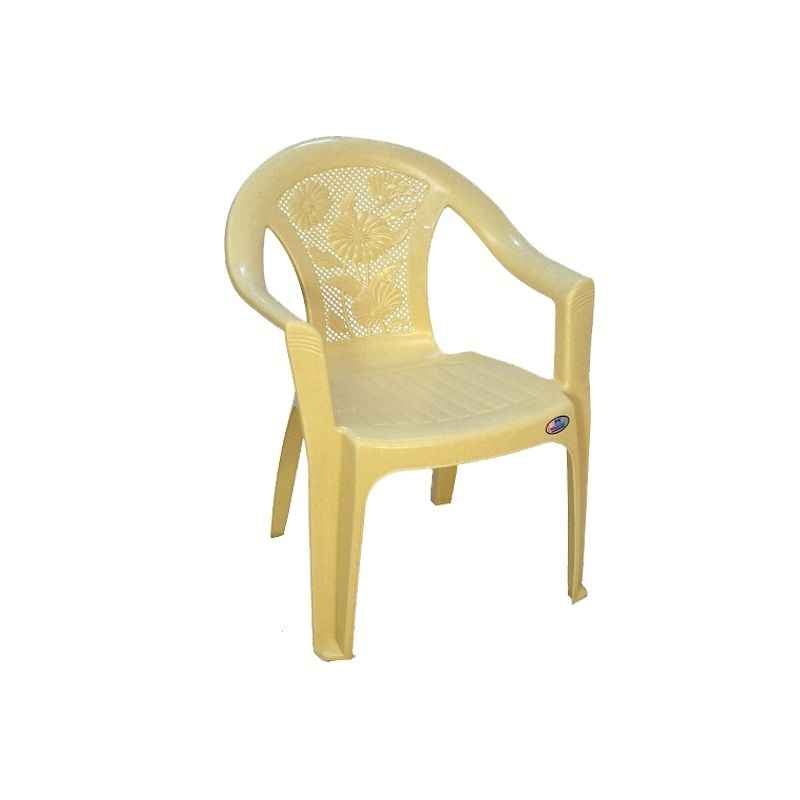 Nilkamal CHR2060 Marble Beige Virgin Polymer Living Room Chair, CHR2060MBG, Dimension: 565x610x790 mm