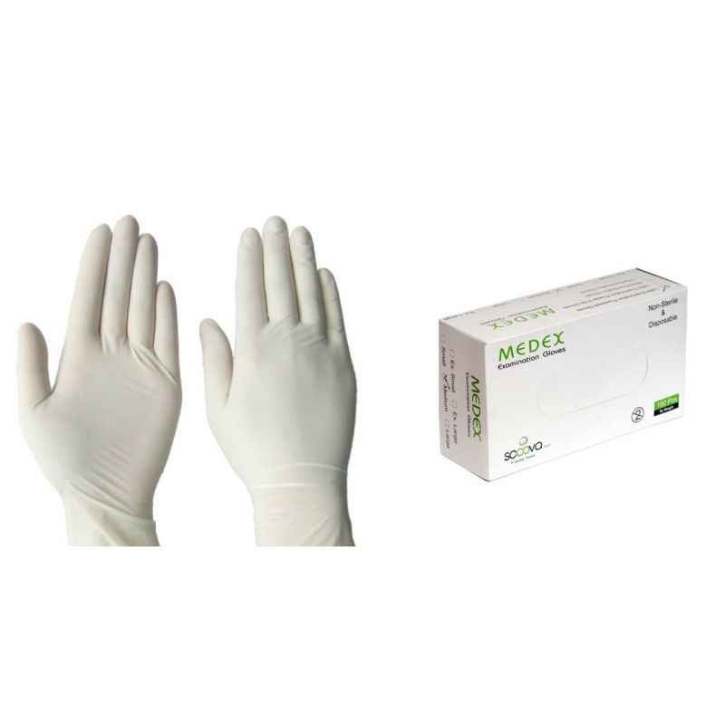 Medex Latex Examination Gloves, Size: Large (Pack of 150)