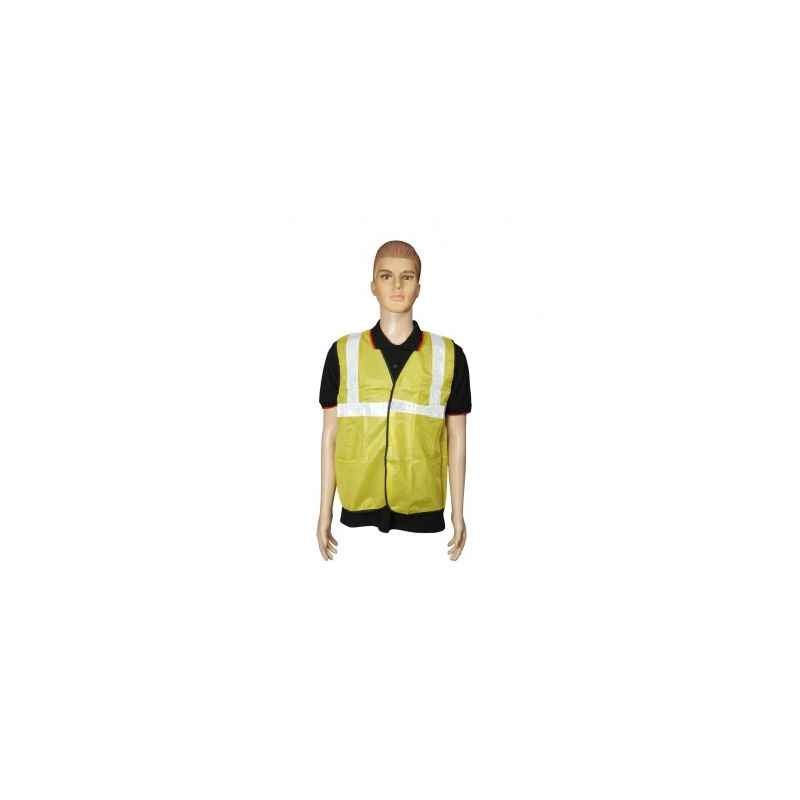 Nova Safe Yellow Front Opening SL, Two Inch Tape, Cloths Safety Jacket