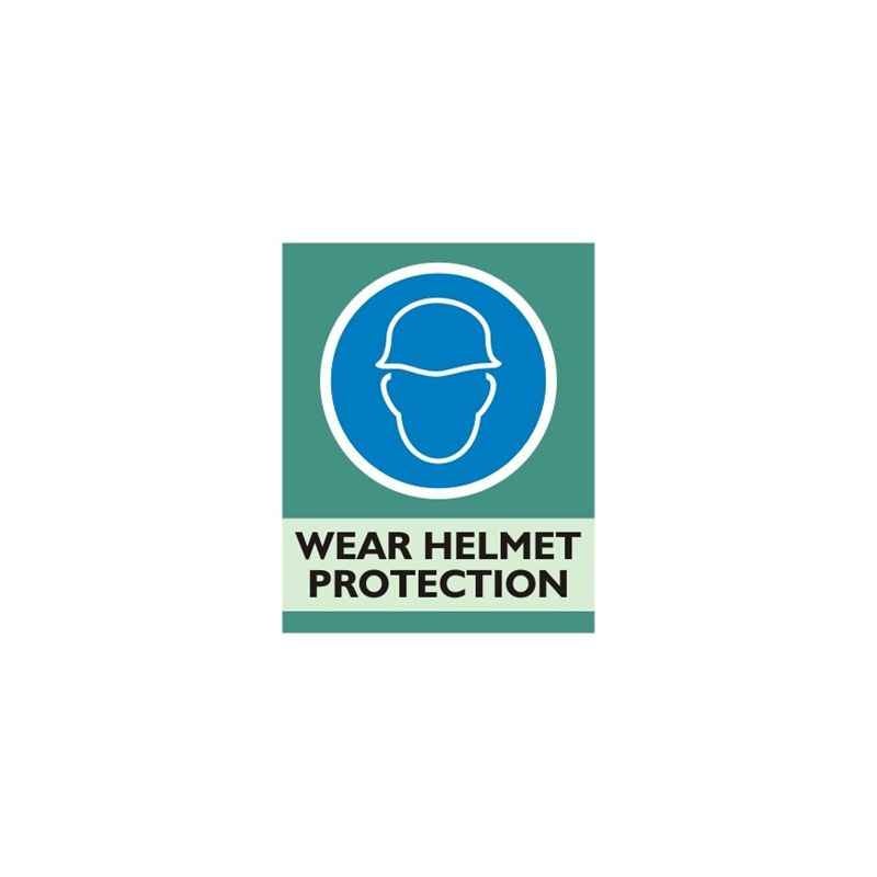 Zatpat Printing M0013 Wear Helmet Protection Sign Board, Size: 200x165 mm