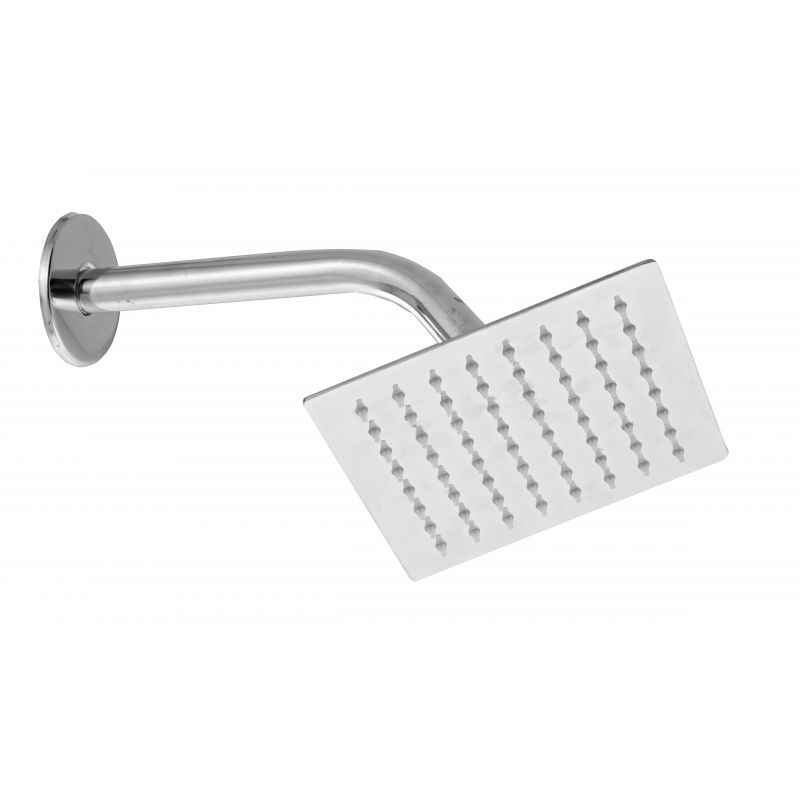Taptree S.S 6X6 Square Overhead Shower With 9in Brass Arm, BFS- 214B