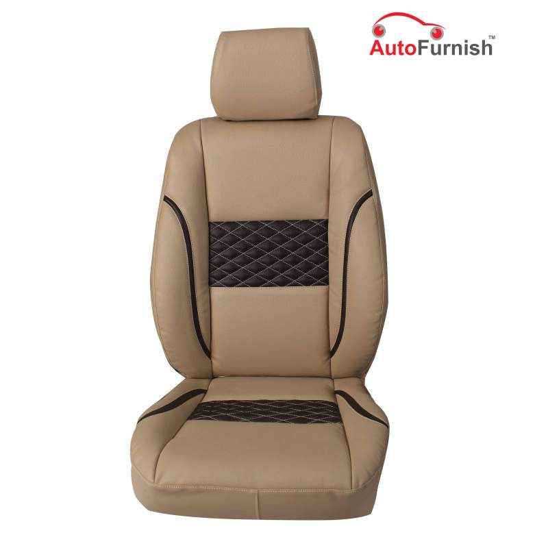 Autofurnish Beige Custom Fit Leatherette 3D Car Seat Cover Complete Set For Honda City Zx (2005-08)