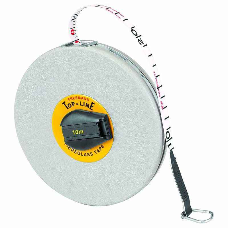 Freemans 10 m Fibreglass Top Line Measuring Tape, FT10 (Pack of 10)