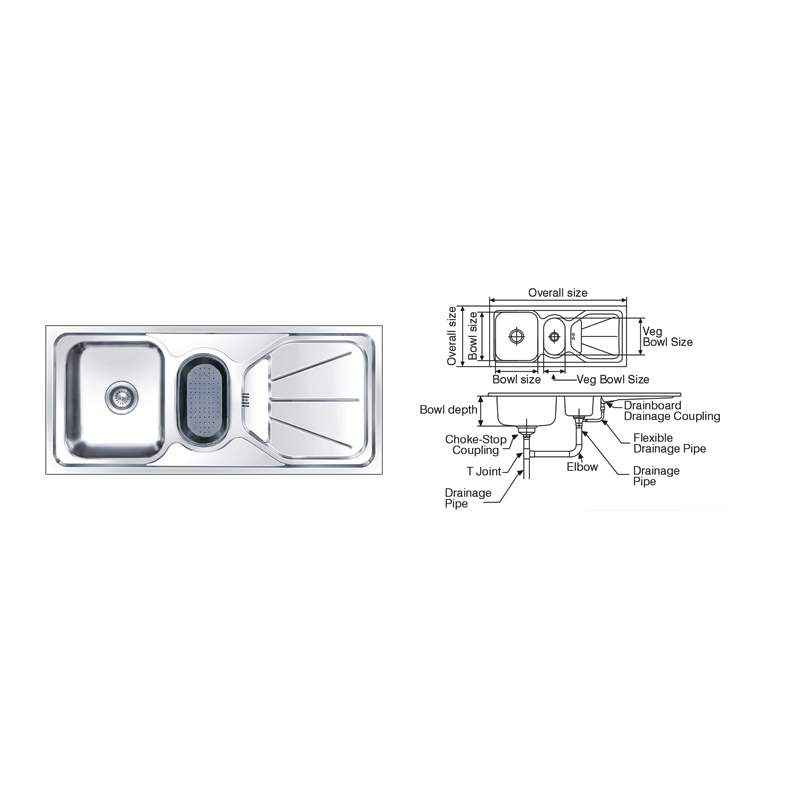 Nirali Fabulous Unique Anti Scratch Finish Kitchen Sink, Size: 1145x510 mm