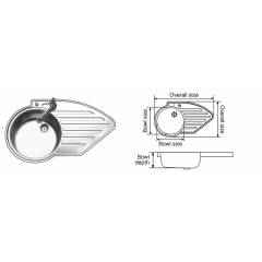 Nirali Wing RHS Kitchen Sink, Size: 860x515 mm