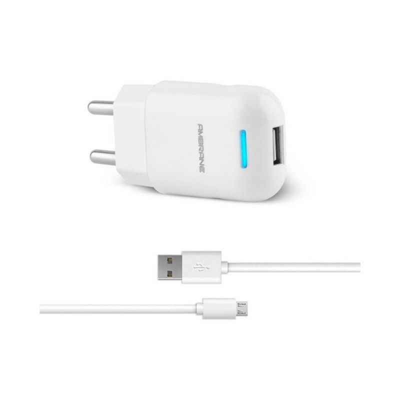 Ambrane AWC-12 1A Fast Charger with Charge & Sync USB Cable