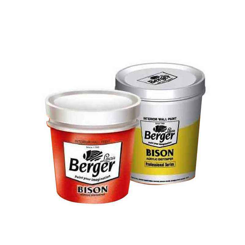 Berger Interior Wall Coatings Bison Acrylic Distemper Paint-Group 2- 10Kg-Yellow