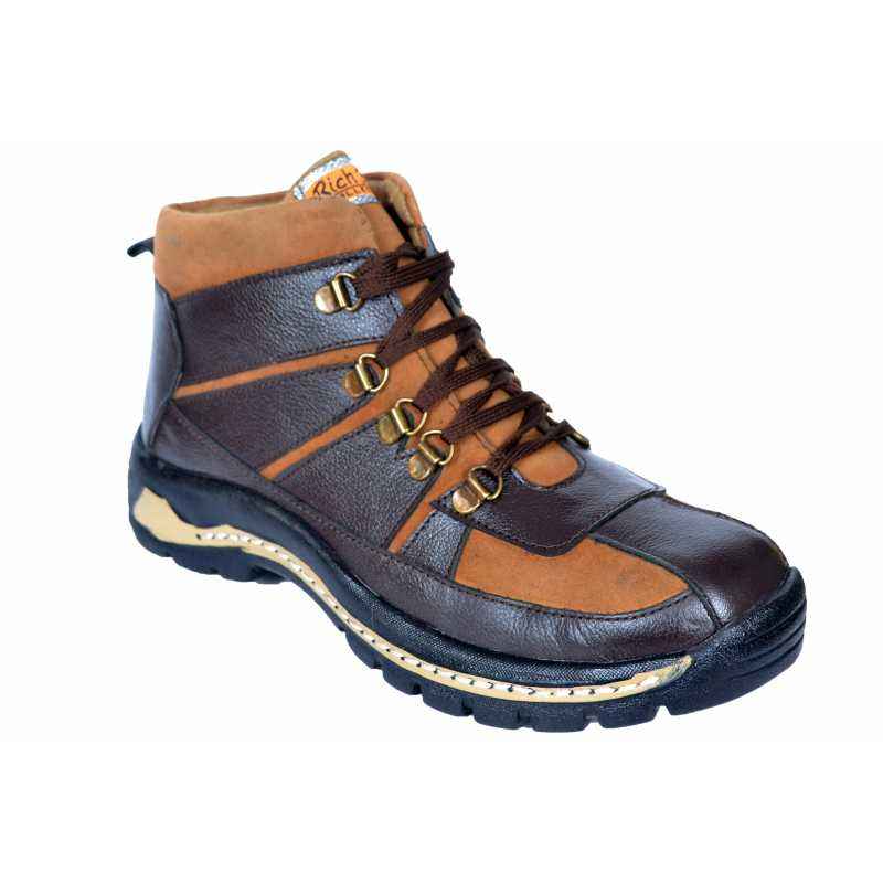 Rich Field SGS1123BRN Steel Toe Brown Safety Boots, Size: 10