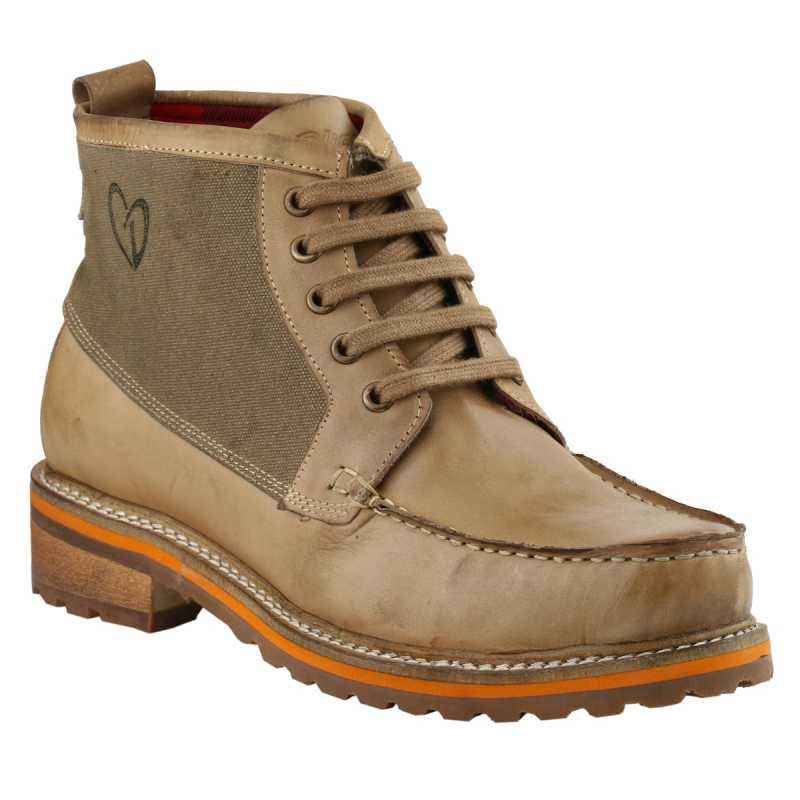 Delize 3804 Beige Leather Men's Boots, Size: 7