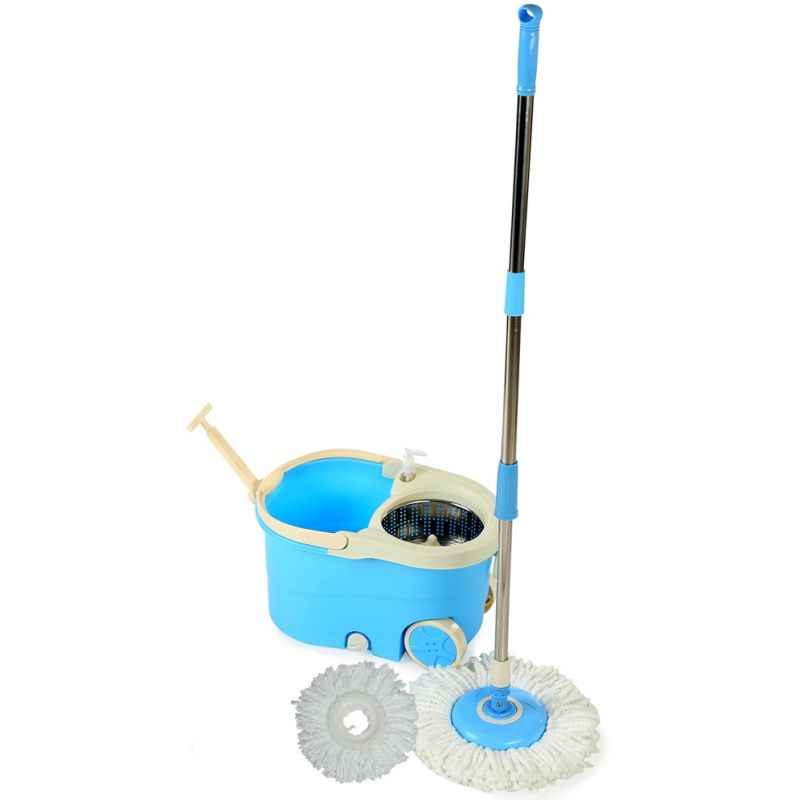 Oshop Trades Assorted Blue Colour Spin Mop with Wringler and Wheels