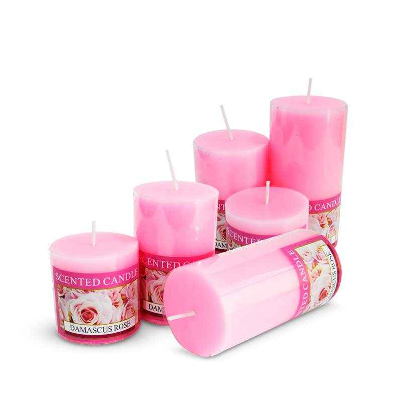 Dizionario VH180S Pink Scented Eucalyptus Pillar Candle (Pack of 6)